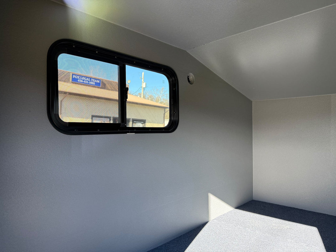 Freedom Camper 58x89 Ultimate Package Gray - insulated interior with both sliding windows