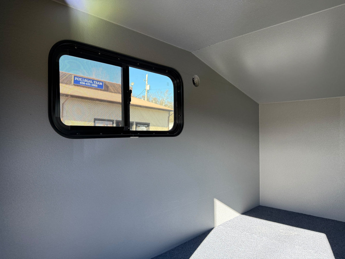 Freedom Camper 58x89 Ultimate Package Gray - insulated interior with both sliding windows