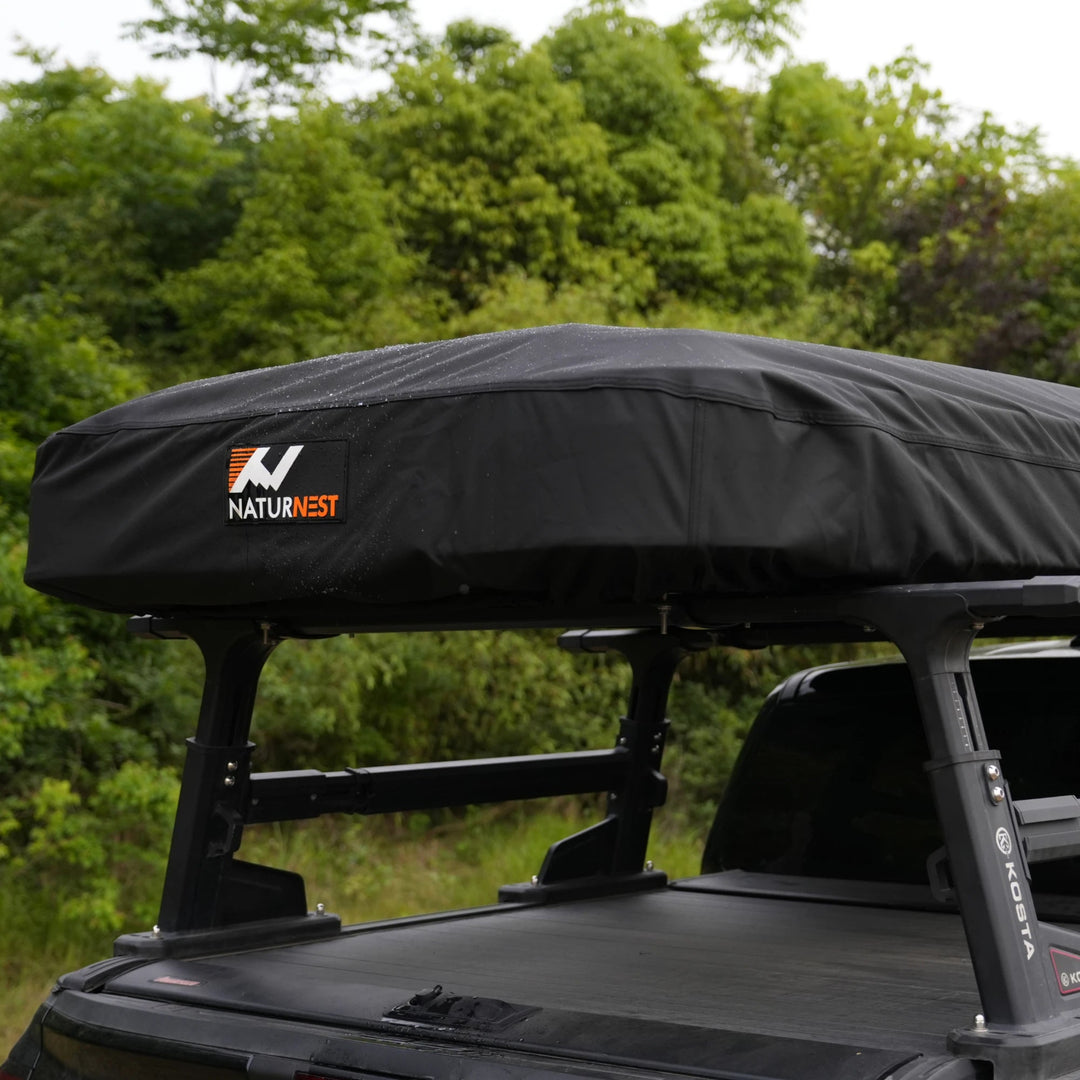 Naturnest Sirius Rooftop Tent Cover fitted on a rooftop tent, side view