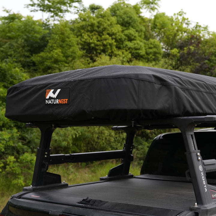 Naturnest Sirius Rooftop Tent Cover fitted on a rooftop tent, side view