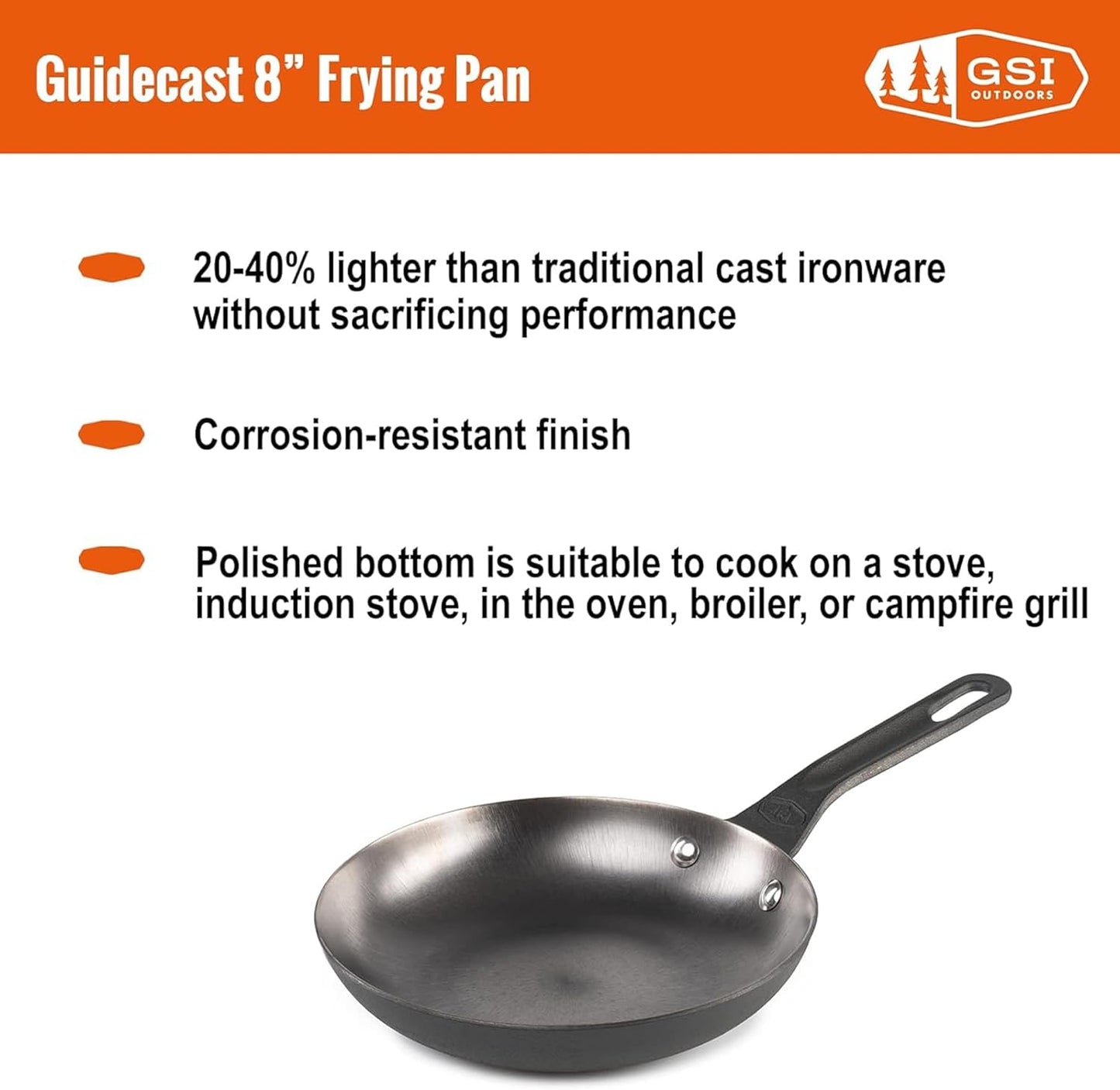 GSI GUIDECAST 8 INCH FRYING PAN