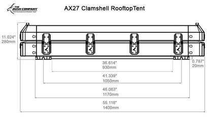 The Bush Company AX27 Clamshell Rooftop Tent