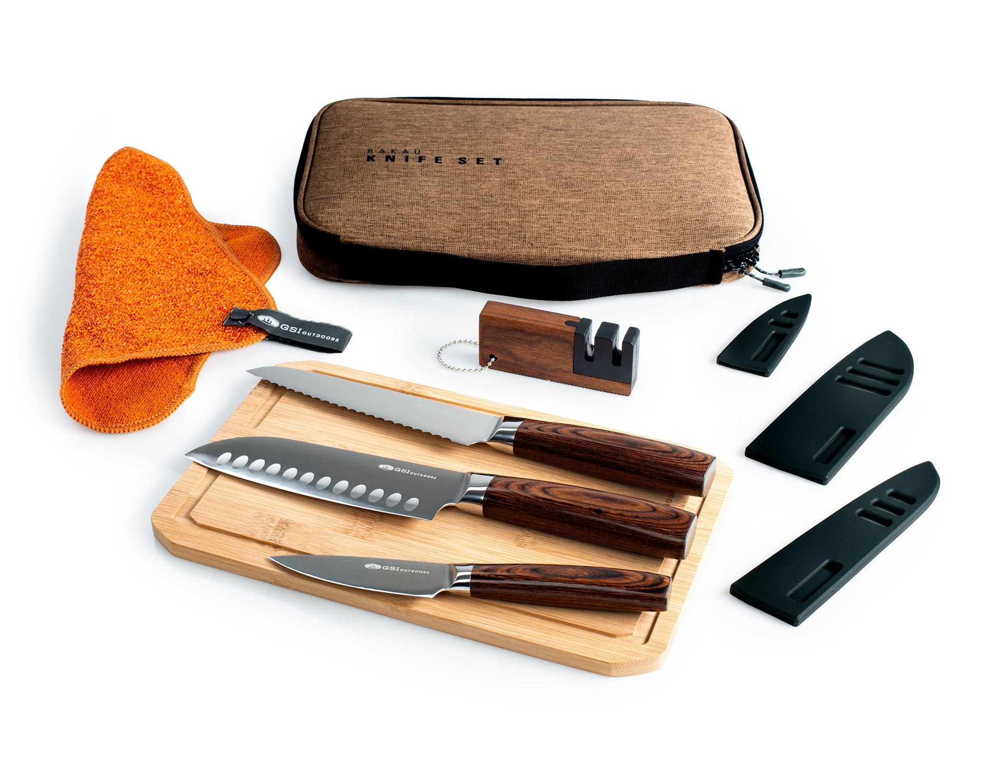 GSI Outdoors RAKAU Knife Set | Camp Kitchen Knife Kit – Ultimate