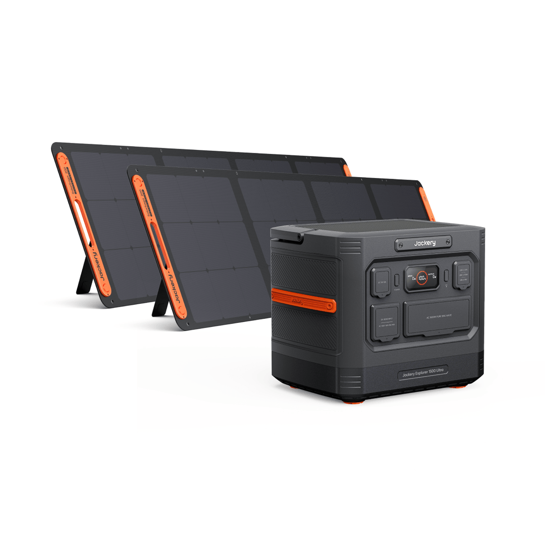 Jackery Explorer 1500 Ultra with two SolarSaga 200W solar panels bundle