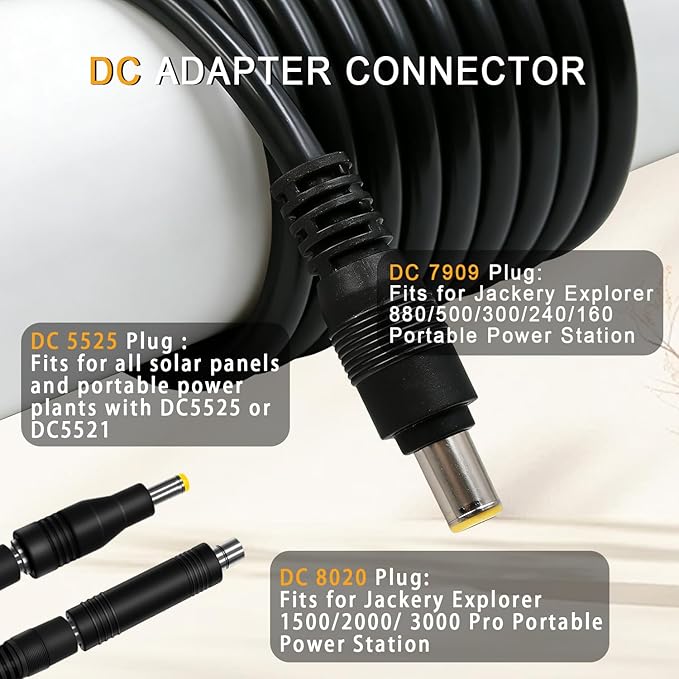 Jackery MC4 to DC Solar Panel Converter 6ft
