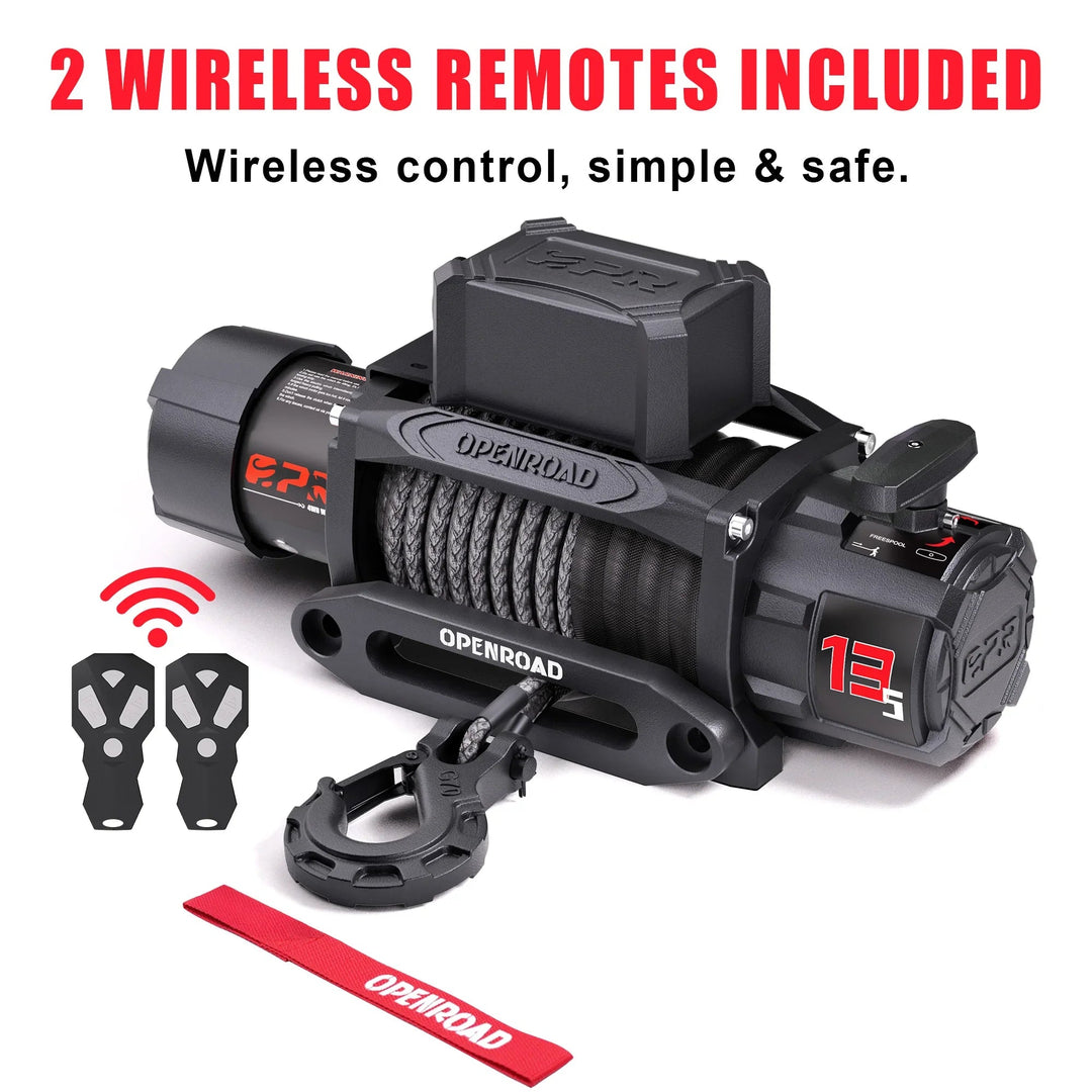 OPENROAD 13,500lbs electric winch with Synthetic Rope - Panther Series 3S