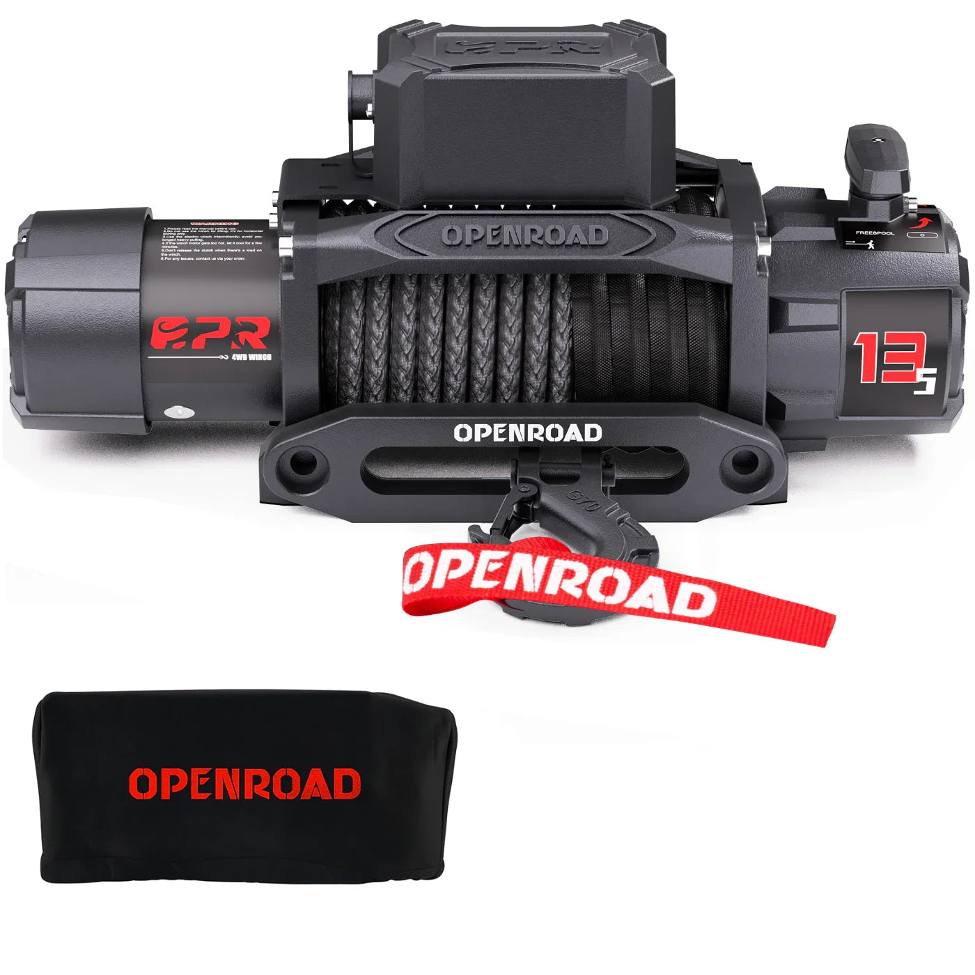 OPENROAD 13,500lbs electric winch with Synthetic Rope - Panther