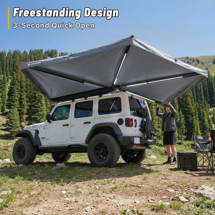 OPENROAD 270 Free Standing Awning for Camping - Trail Series (Driver Side)