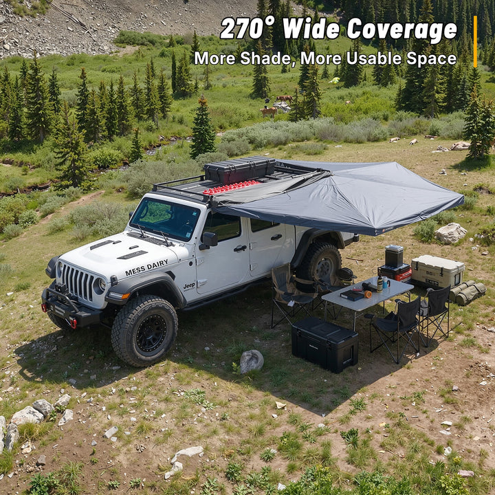 OPENROAD 270 Free Standing Awning for Camping - Trail Series (Driver Side)