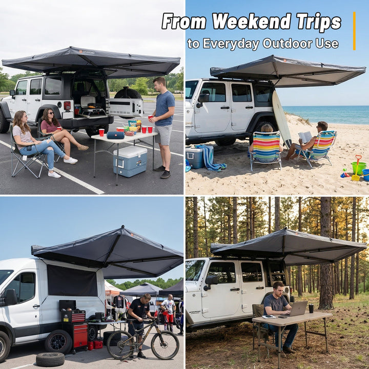 OPENROAD 270 Free Standing Awning for Camping - Trail Series (Driver Side)