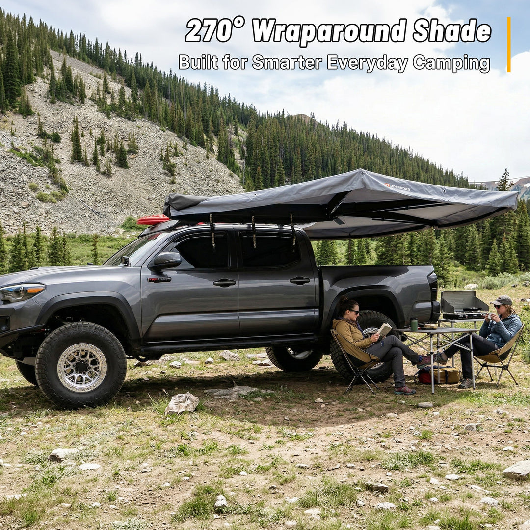OPENROAD 270 Free Standing Awning for Camping - Trail Series (Passenger Side)
